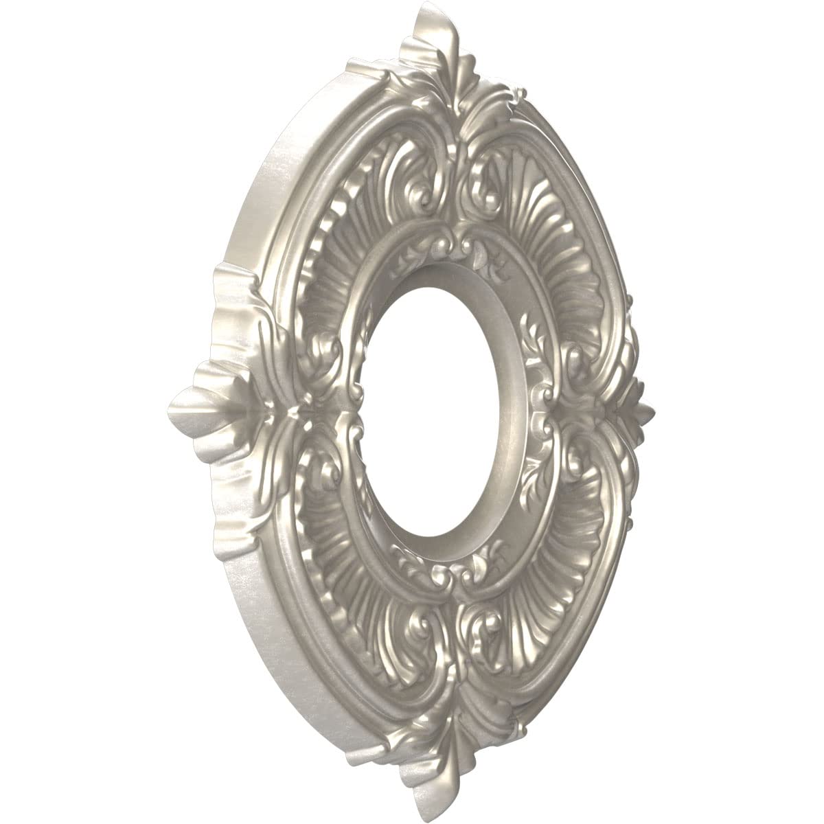 Ekena Millwork Cmp10Atbal Attica Thermoformed Pvc Ceiling Medallion (Fits Canopies Up To 4 1/8), 10Od X 3 1/2Id X 3/4P, Bright C
