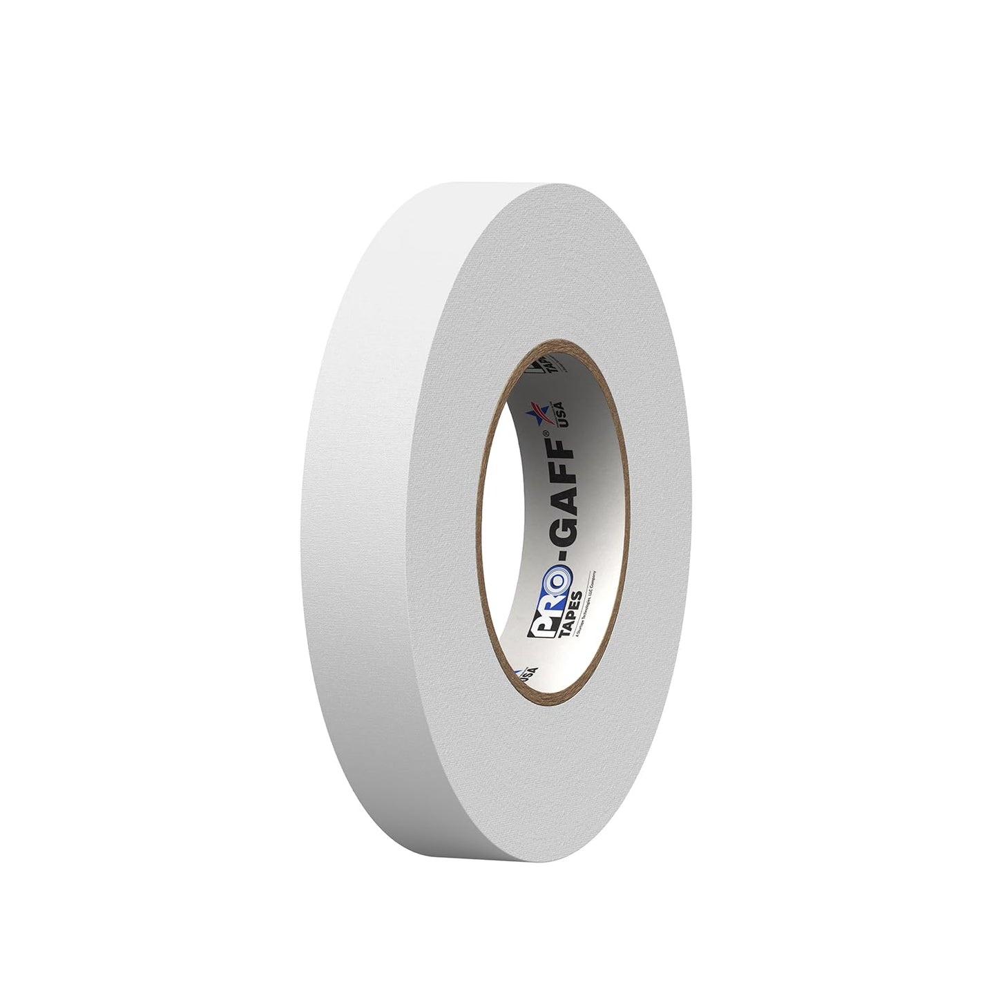 1" Width ProTapes Pro Gaff Premium Matte Cloth Gaffer's Tape With Rubber Adhesive, 11 mils Thick, 55 yds Length, White (Pack of 1)