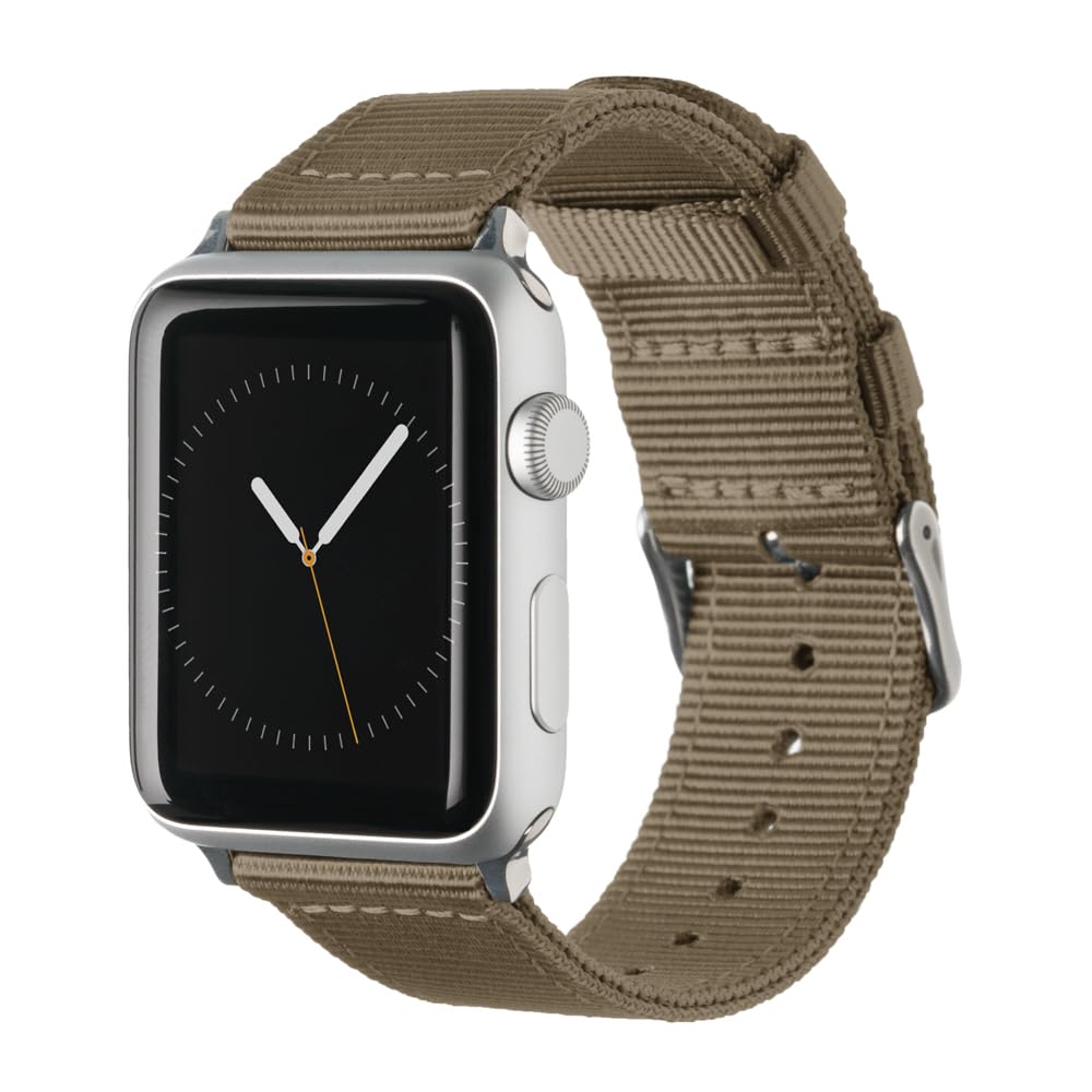 Archer Watch Straps - Premium Nylon Straps For Apple Watch (Khaki, Stainless, 44/45/46/49Mm)