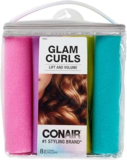 Conair Foam Hair Rollers -Heatless curls - Foam Rollers - Hair Rollers - Loose Hair Curlers in Assorted Sizes - 8 Count w/...