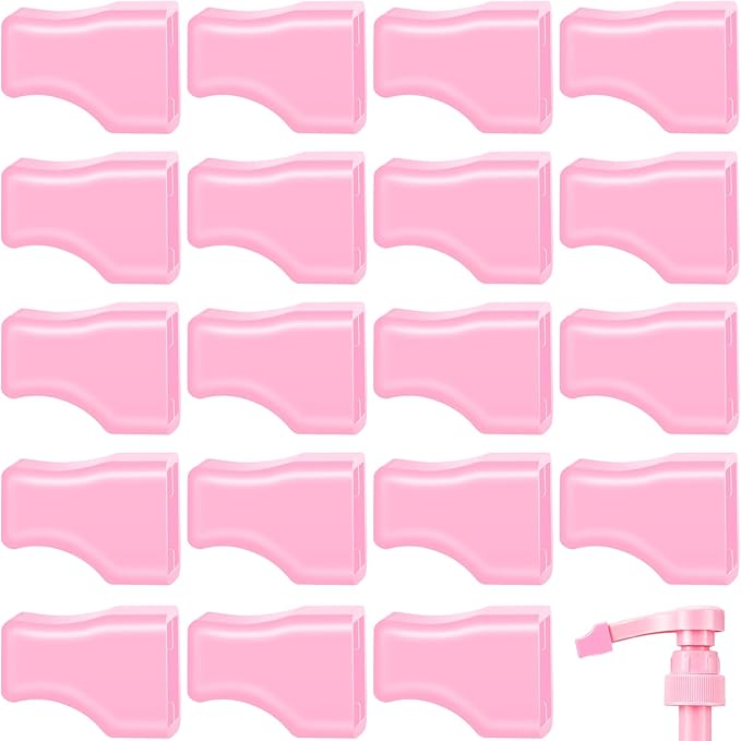 Zhehao 20 Pcs Coffee Syrup Pump Tip Cap Pourer Covers Rubber Caps Fits for Syrup Pump, Oil Liquor Bottle, Pour Dispenser, Keep Sugar Condiments Olive Clean Preserved (Pink)