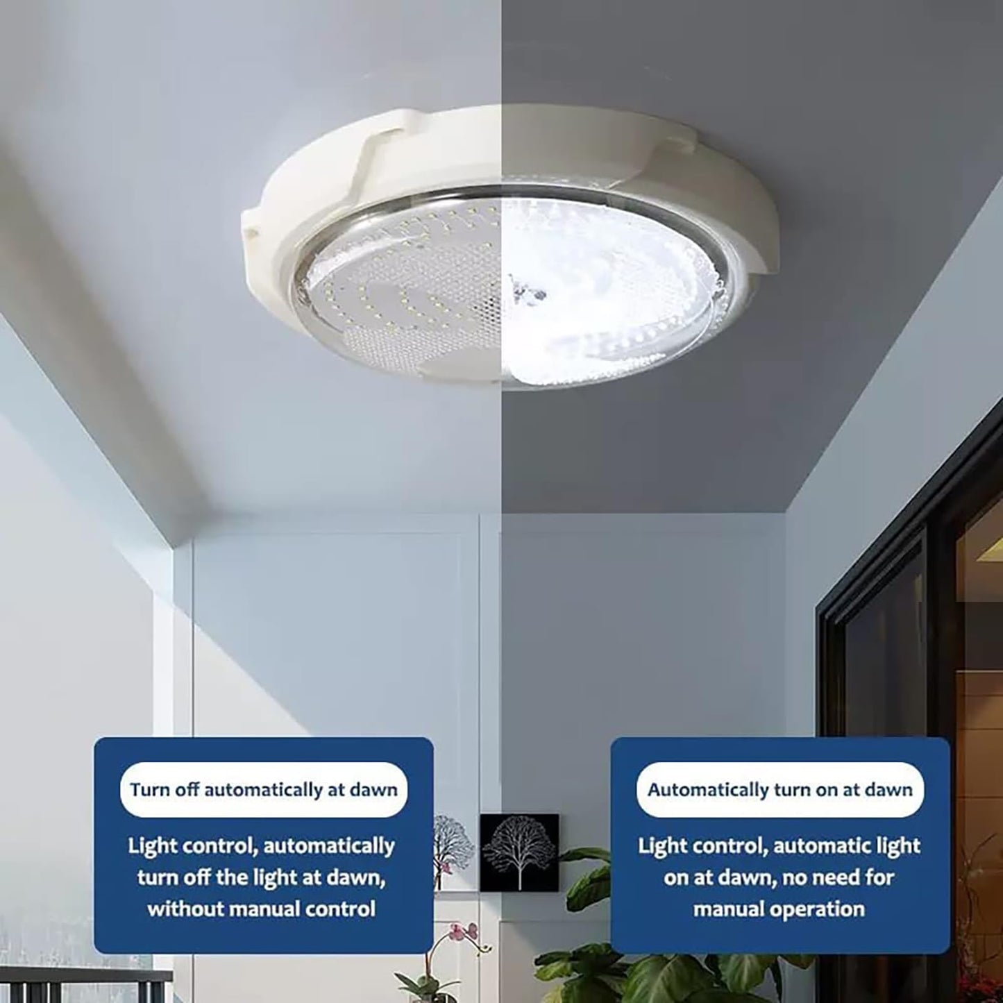 Brioeua 54 Led Solar Ceiling Light  1000 Lumens Solar Light Indoor Outdoor Waterproof With Remote Control & Auto On/Off  For Porch Garage Barn Balcony
