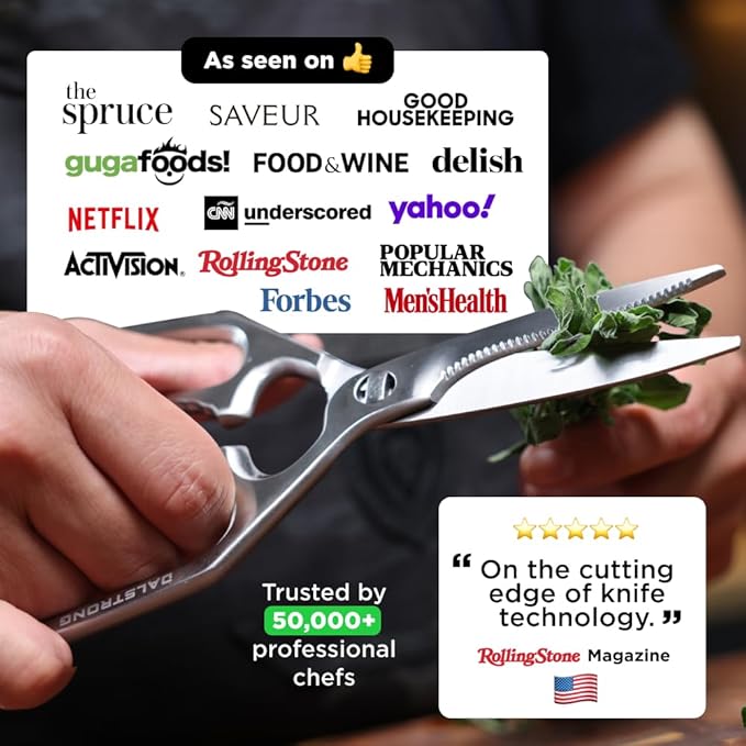 DALSTRONG Dalstrong Kitchen Scissors All Purpose + Pizza Wheel Cutter - The Orbit Razor - High Carbon Steel - Heavy Duty - Razor Sharp - Herbs, Pizza, Meat Cutting Scissors
