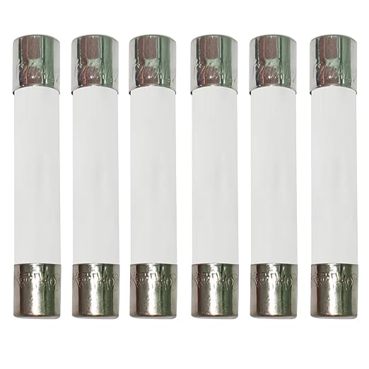 Microwave Fuse 20 Amp 250V Ceramic Fuse 20a Slow-Blow [6-Pack] - Compatible and Universal Replacement for Digital Microwave Oven & Other Countertop Microwave Ovens