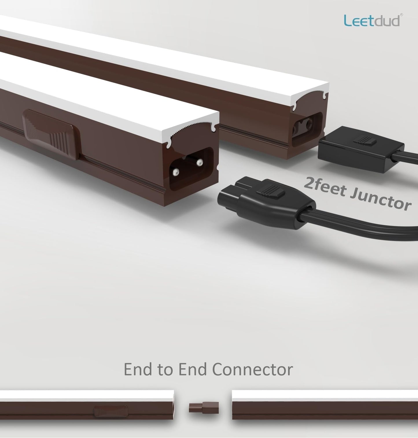 Leetdud Under Cabinet Lighting Plug In  16 Inch 1 Pc  Linkable Ac120V 3Cct 3000K/4000K/5000K Ultra Slim  Led Under Cabinet Lights For Counter Light  Kitchen  Shelf  Sink  Workshop  Desk  Bronze
