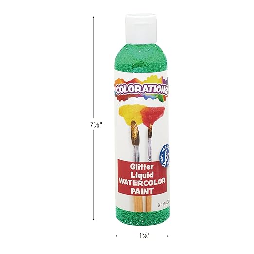 Colorations Liquid Glitter Watercolor Paint, 8 fl oz, Magenta, Non-Toxic, Painting, Kids, Craft, Hobby, Fun, Water Color, Posters, Cool Effects, Versatile, Gift