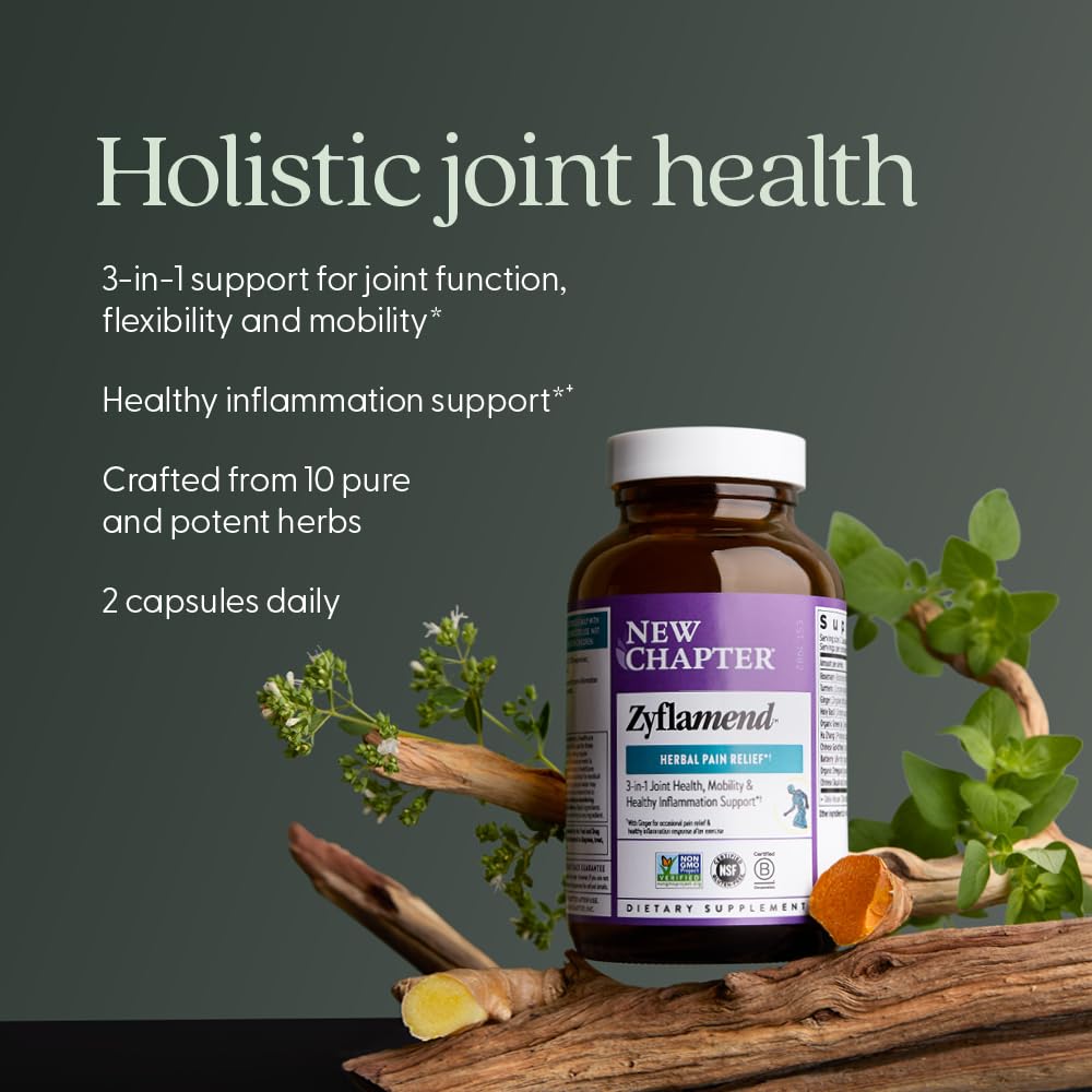 New Chapter Zyflamend™ Joint Supplement & Herbal Pain Relief – 10-in-1 Superfood Blend with Turmeric, Ginger & Green Tea - for Healthy Inflammation Response, Mobility & Flexibility, 60 Capsules