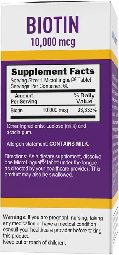 Superior Source Biotin 10,000 mcg - Daily Supplement Supports Hair Health & Growth - Natural Biotin Supplement Aids Healthy Nails & Skin - 60 Sublingual Dissolving Tablets
