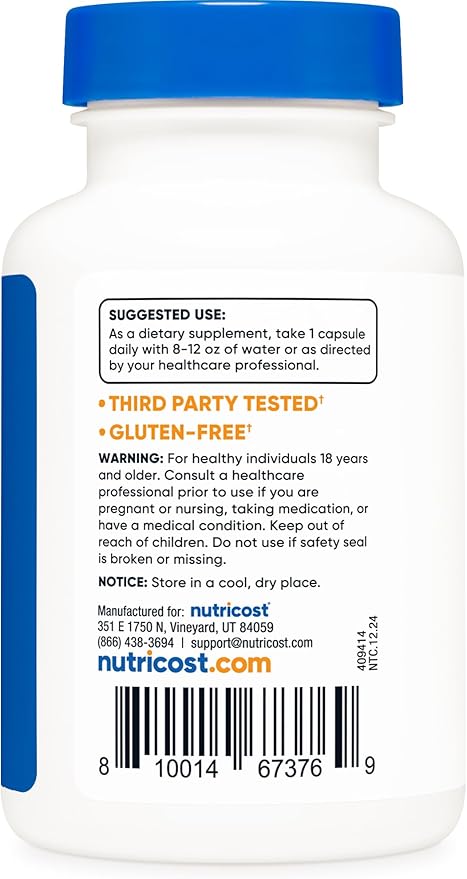 Nutricost Benfotiamine 300mg, 90 Capsules - Gluten Free, Non-GMO, and Vegetarian Friendly Fat Soluble Vitamin B1