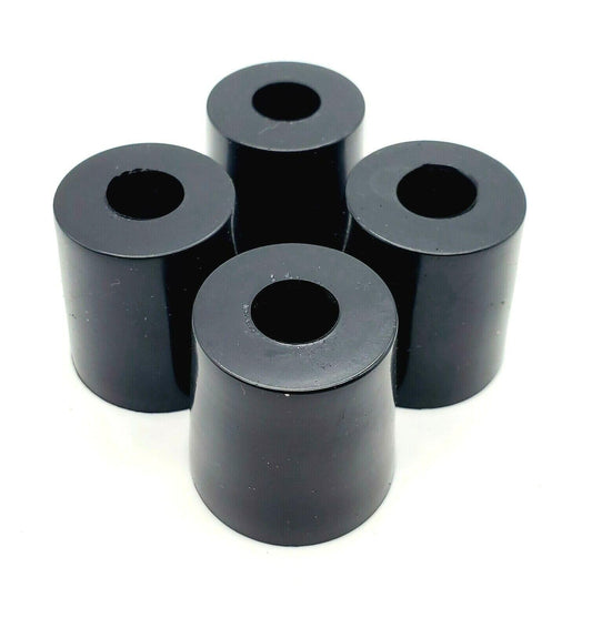 1 1/4 Tall X 1 1/4 Wide Base Round Rubber Feet Screw In Bumpers For Guitar Amps, Equipment, And Furniture (12 Pack)