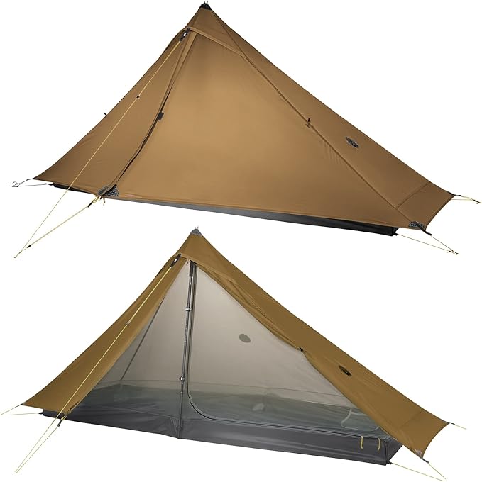 LANSHAN Ultralight Tent 3-Season Backpacking Tent for 1-Person or 2-Person Camping, Trekking, Kayaking, Climbing, Hiking