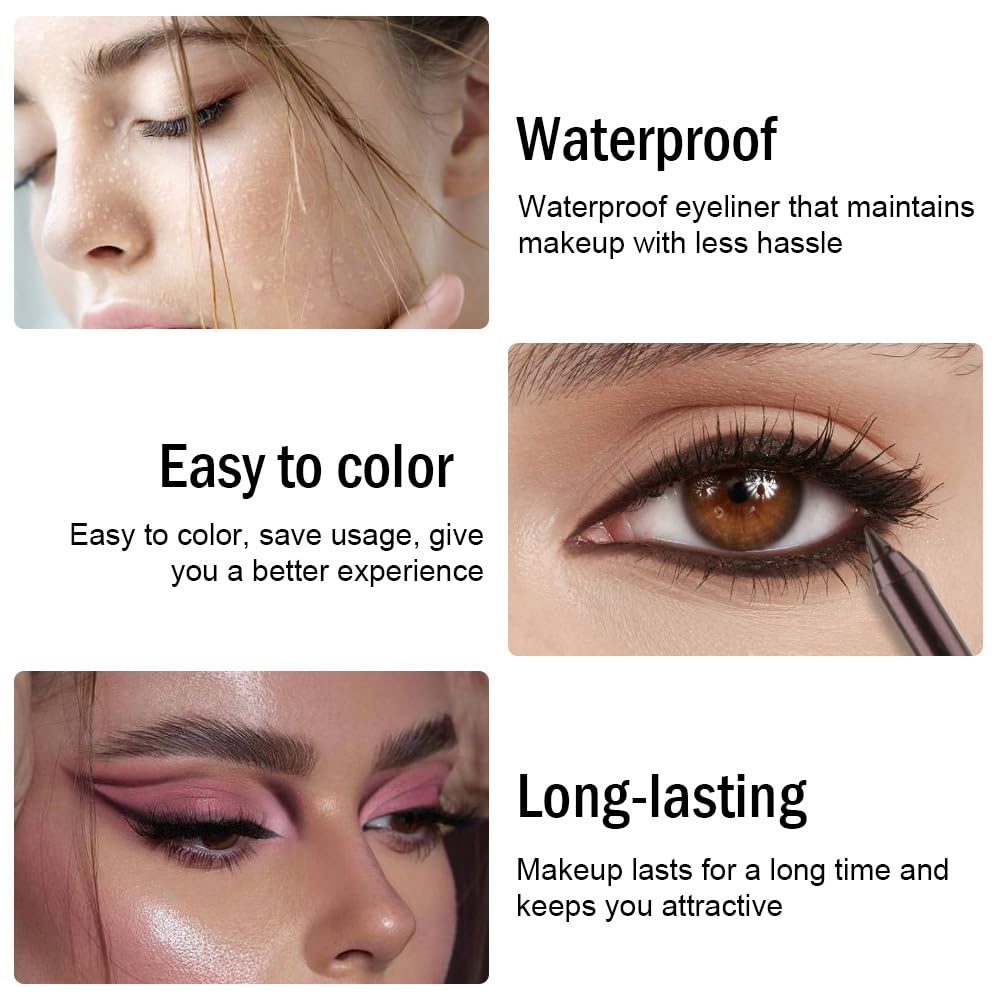 Kaely Gel Eyeliner Pencil for Women, Dark Brown Eye Liner Waterproof Smudge Proof with Sharpener, Waterline Eye Makeup Liners, d