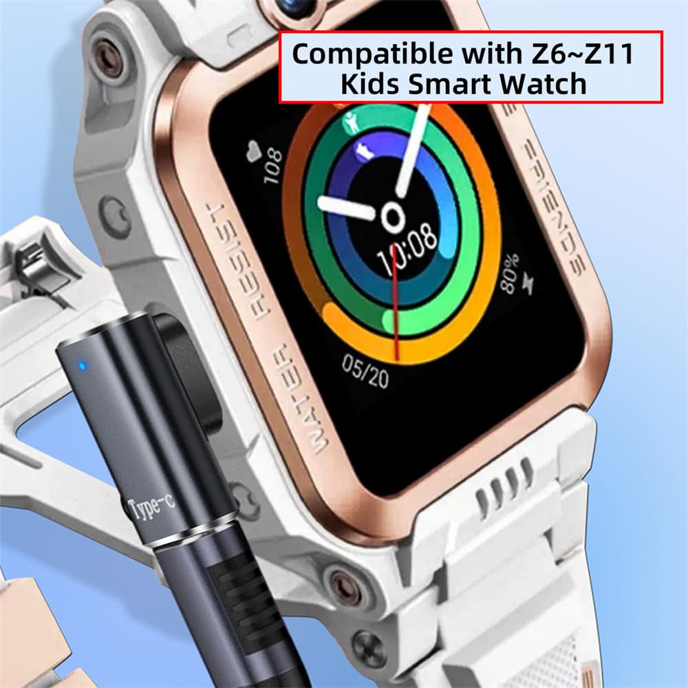 Xiwai Smart Watch Charging Magnetic Adapter Replacement Usb Type-C To 2-Pin Compatible With Imoo Z6 Z6S Z6Pro Z7 Z7A Z7S Z8 Z8A
