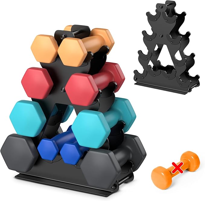 Dumbbell Rack Stand Only | Space-Saving Weight Rack for Home Gym, Hand Weight Rack Dumbbell Storage for Dumbbell Set (3-15...