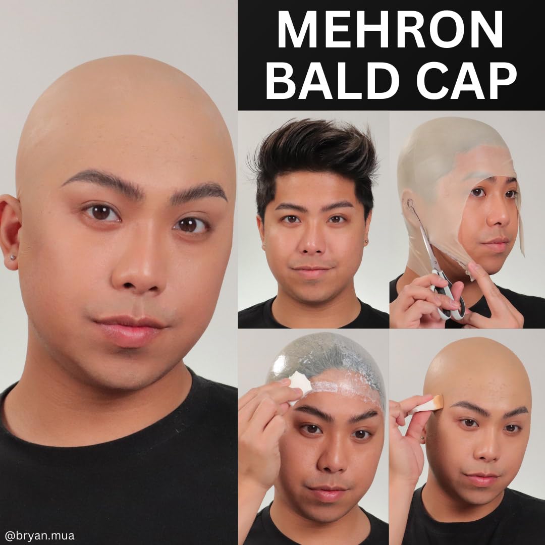 Mehron Makeup Professional Bald Cap for Adults, Men, & Women | Costume Bald Cap for Halloween, Cosplay, & Theatre (Latex)