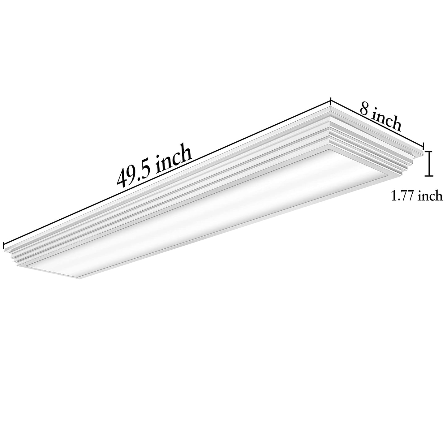 Faithsail 4Ft Dimmable Led Wraparound Light Fixture, 50W 5500Lm, 3 Color Temperatures, Flush Mount, White, Model 0677
