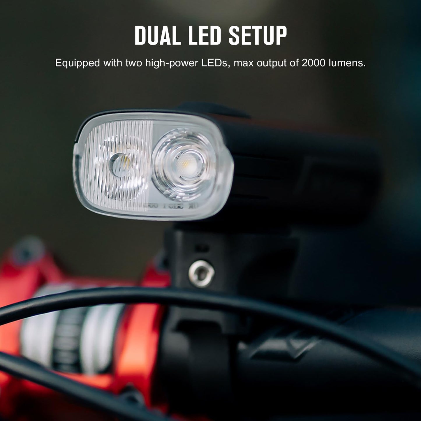OLIGHT RN2000 LED Rechargeable Bike Light, 2000 Lumens, Waterproof, Remote Control, Black