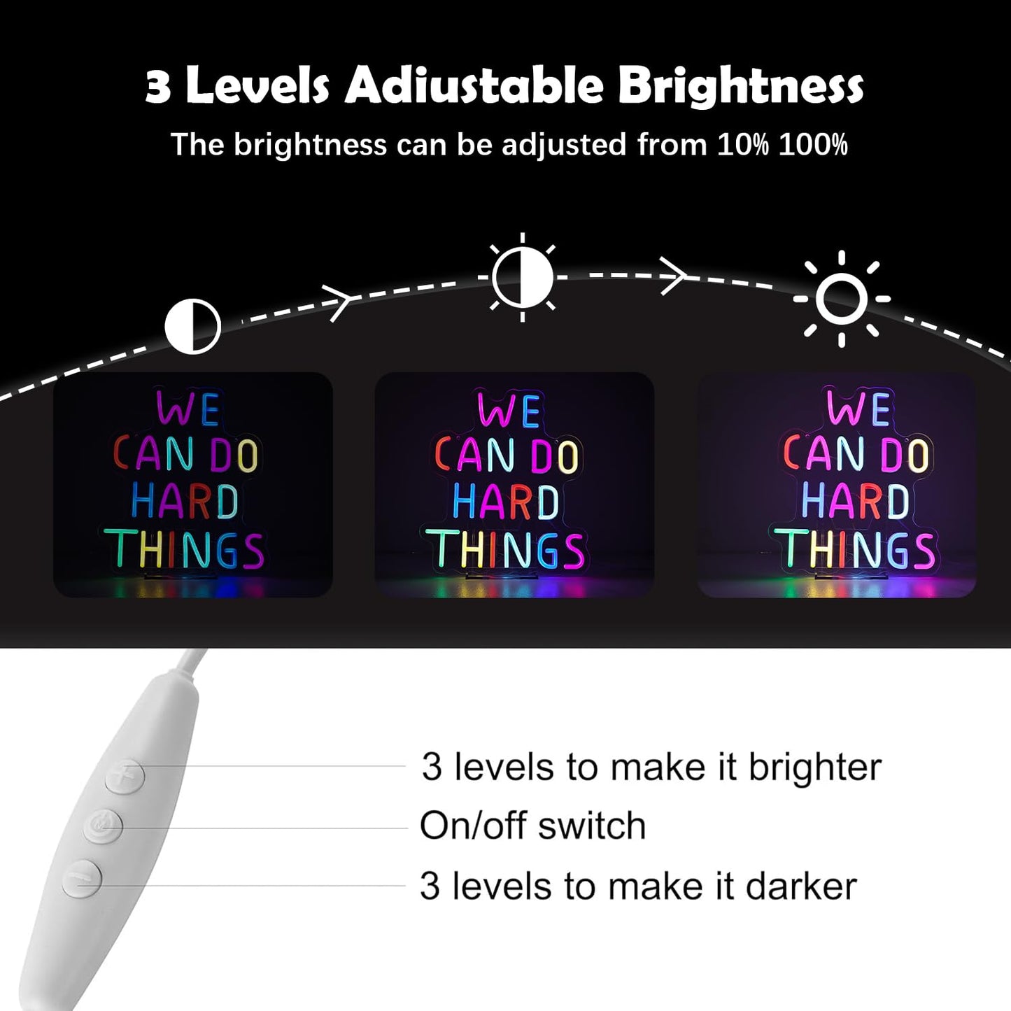 We Can Do Hard Things Neon Sign Classroom Decor Inclusive Decoration Welcome Gift Teacher Present Wall Sign For Primary Schools And Kindergartens Birthday (11.4?12.8)