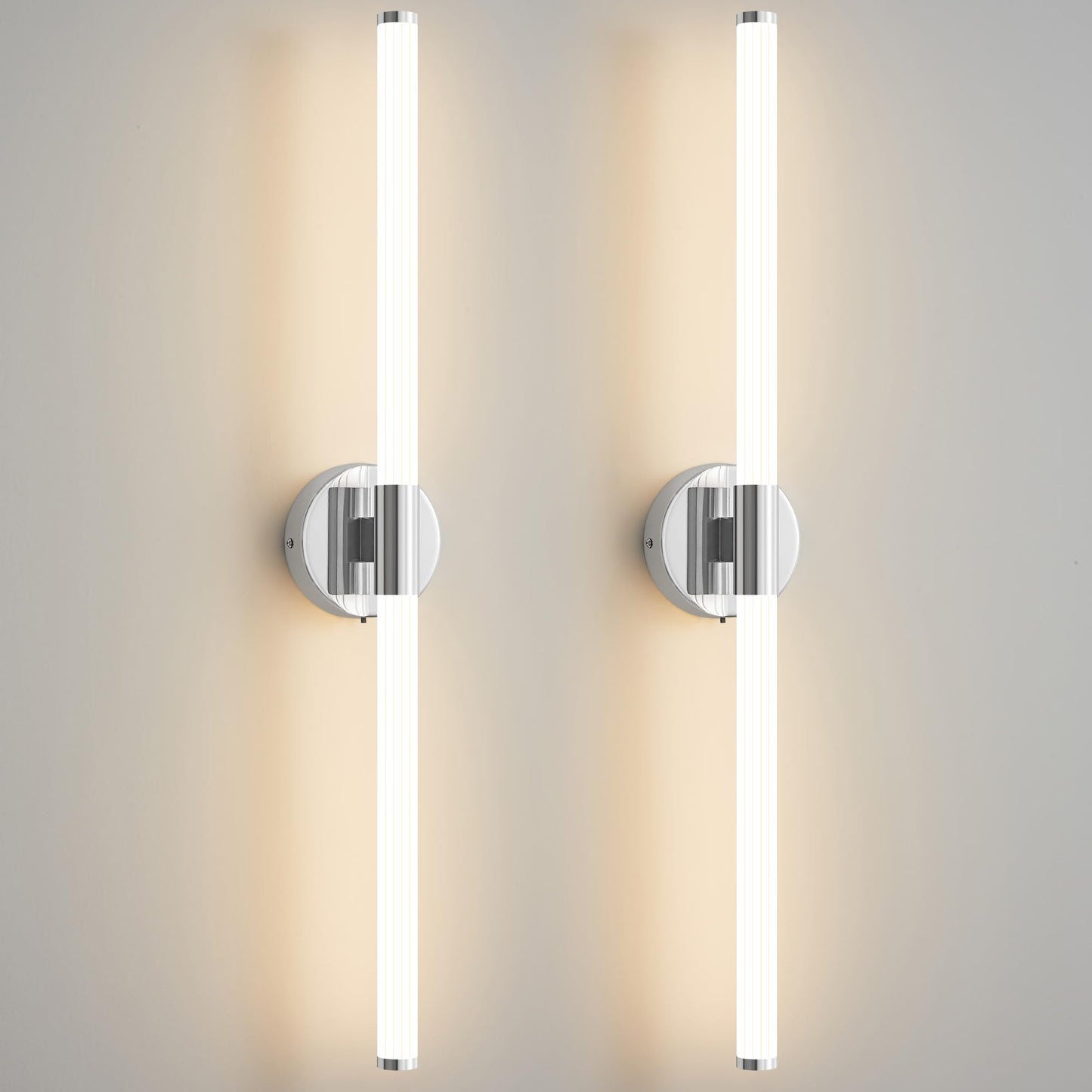 Gednbo Bathroom Wall Sconces Set Of 2 Hardwired Dimmable 5Cct Led Bathroom Light Fixtures Over Mirror 360 Full Lighting 31 Long Vanity Light Bar Modern Chrome Wall Sconce For Bedroom Living Room