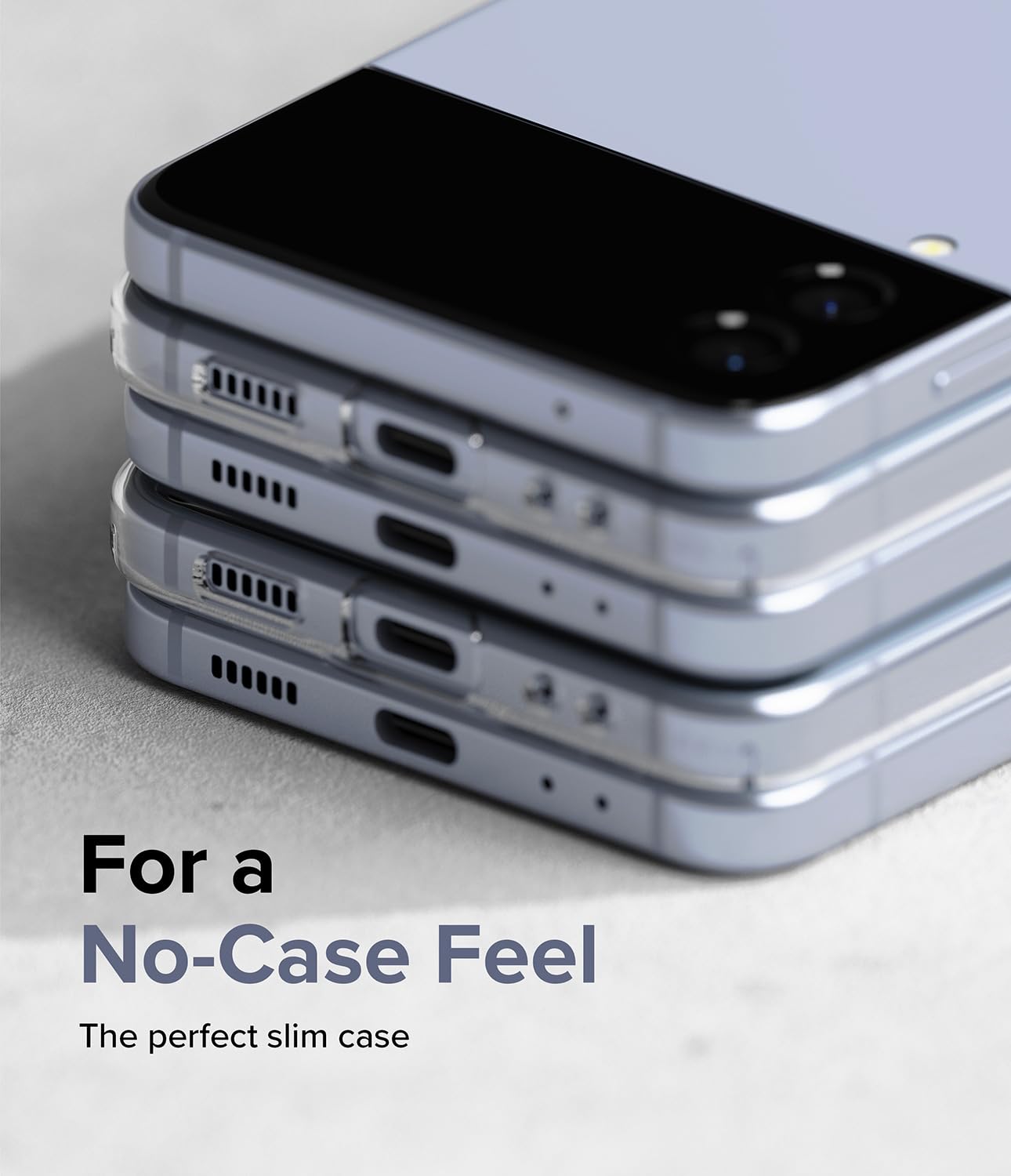 Ringke Slim [Anti-Yellowing Material] Compatible With Samsung Galaxy Z Flip 4 5G Case (2022) For Minimalist Yet Sturdy, Solid Sl
