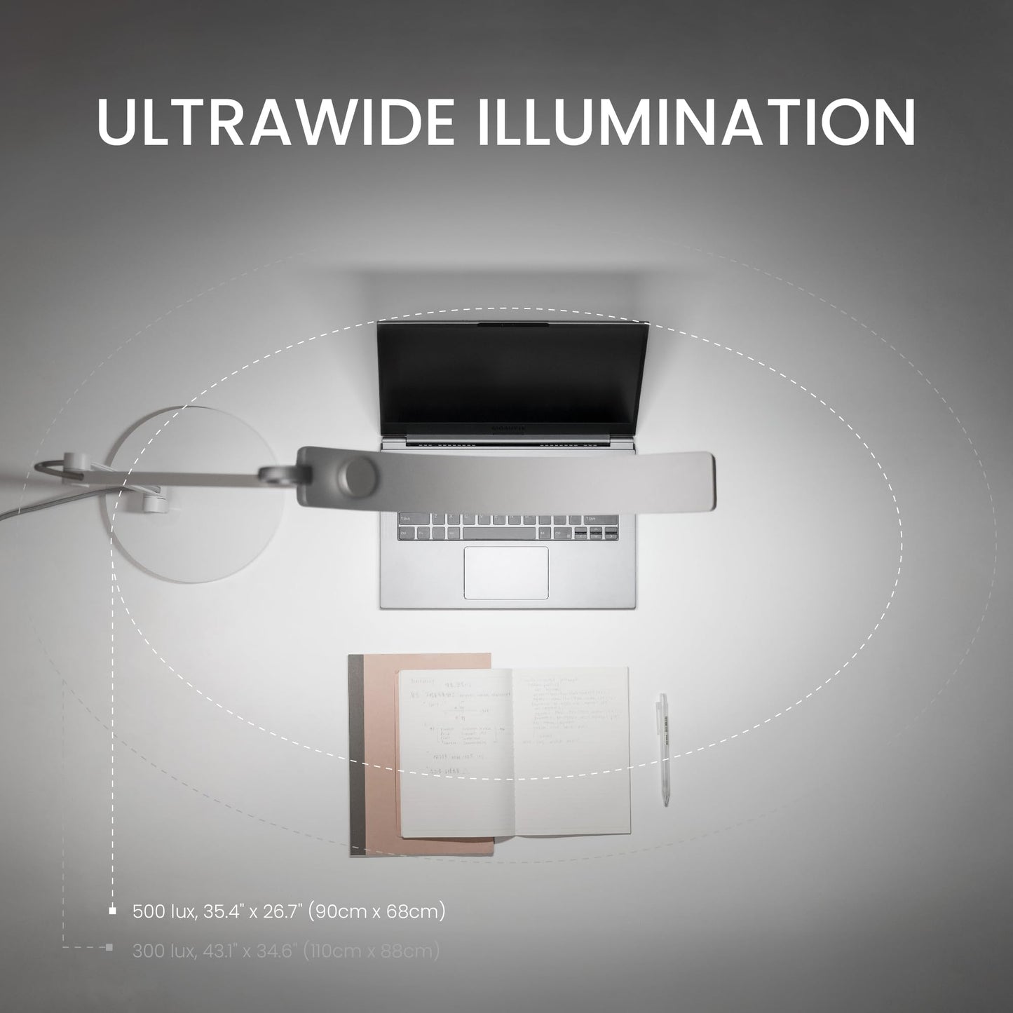 BenQ WiT e-Reading Desk Lamp, Dimmable, 13 Colour Modes, Adjustable Arm, Swing Arm, Matte Silver