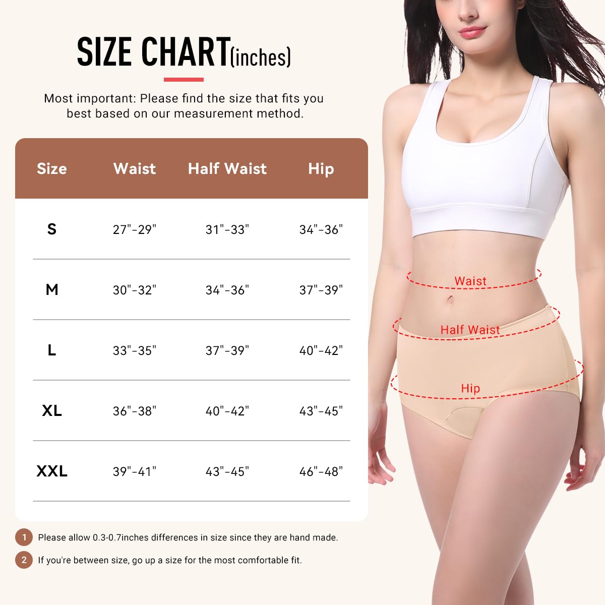 Carer Incontinence Underwear for Women Washable 150ml High Absorbent Leak Proof Underwear for Women Incontinence Panties for Incontinence Postpartum Bladder Leak 2 Pack Beige XL