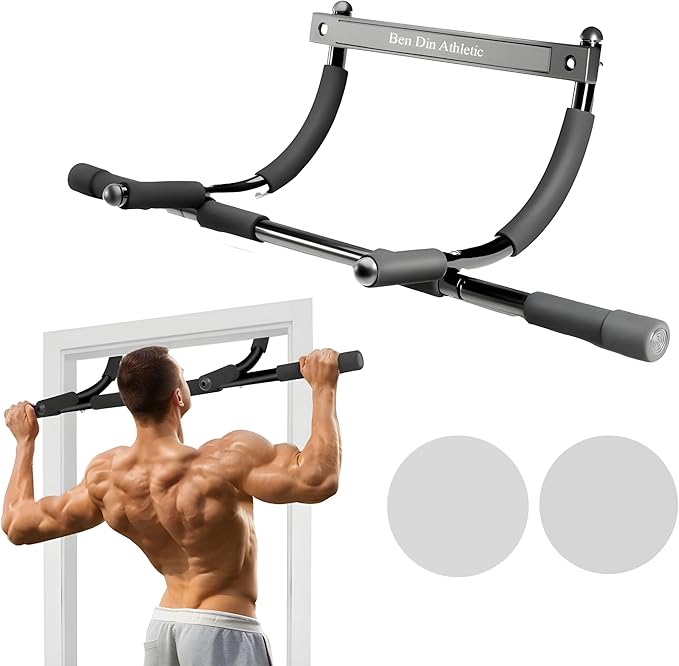Ben Din Pull Up Bar for Doorway | Sturdy Steel Upper Body Fitness Workout Bar | Strength Training Pull-up Bar | Quick Inst...