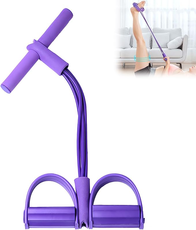 21 Fitness Resistance Bands-4 Tube Pedal Ankle Puller,Upgraded Stretch Bands for Exercise Sit Up Exercise Equipment,Multif...