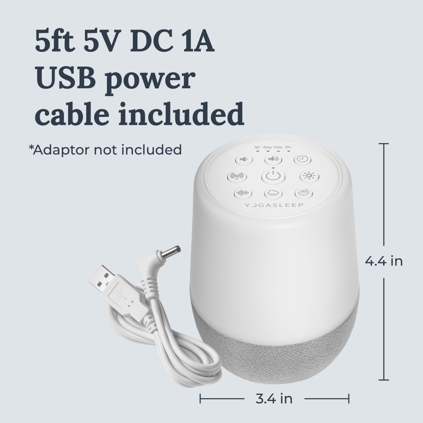 Yogasleep Duet White Noise Sound Machine & Night Light, 30 Natural Sounds,Bluetooth-Wireless Speaker for Travel,Office Privacy,Concentration,Sleep Aid for Adults & Baby, Registry & Nursery Gift,White