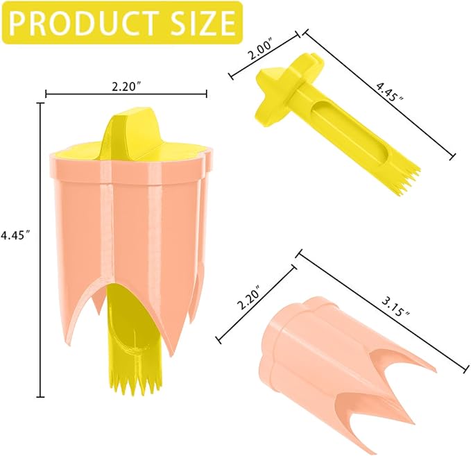 Pepper Corer, 2 in 1 Red Bell Pepper Seed Corer Remover Tool, Fruit & Vegetable Corers Quick Cave Tools for Jalapeno Cutter Deseeder, Yellow Orange
