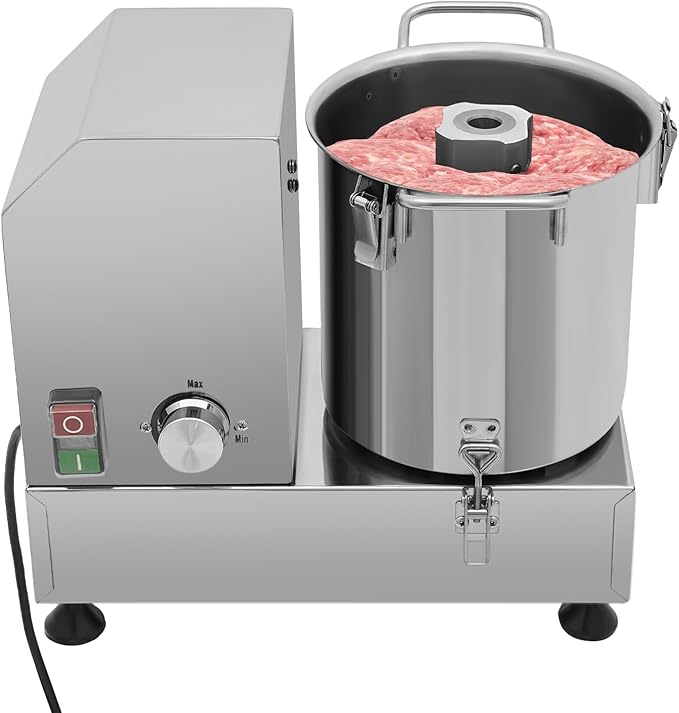 Commercial Food Processor, 1200W Electric Vegetable Chopper Machine 2800 RPM Adjustable Speed, 5.45Qt Stainless Steel Vegetable Processor Meat Grinder Food Processor Chopper for Veggie,Fruit,Meat
