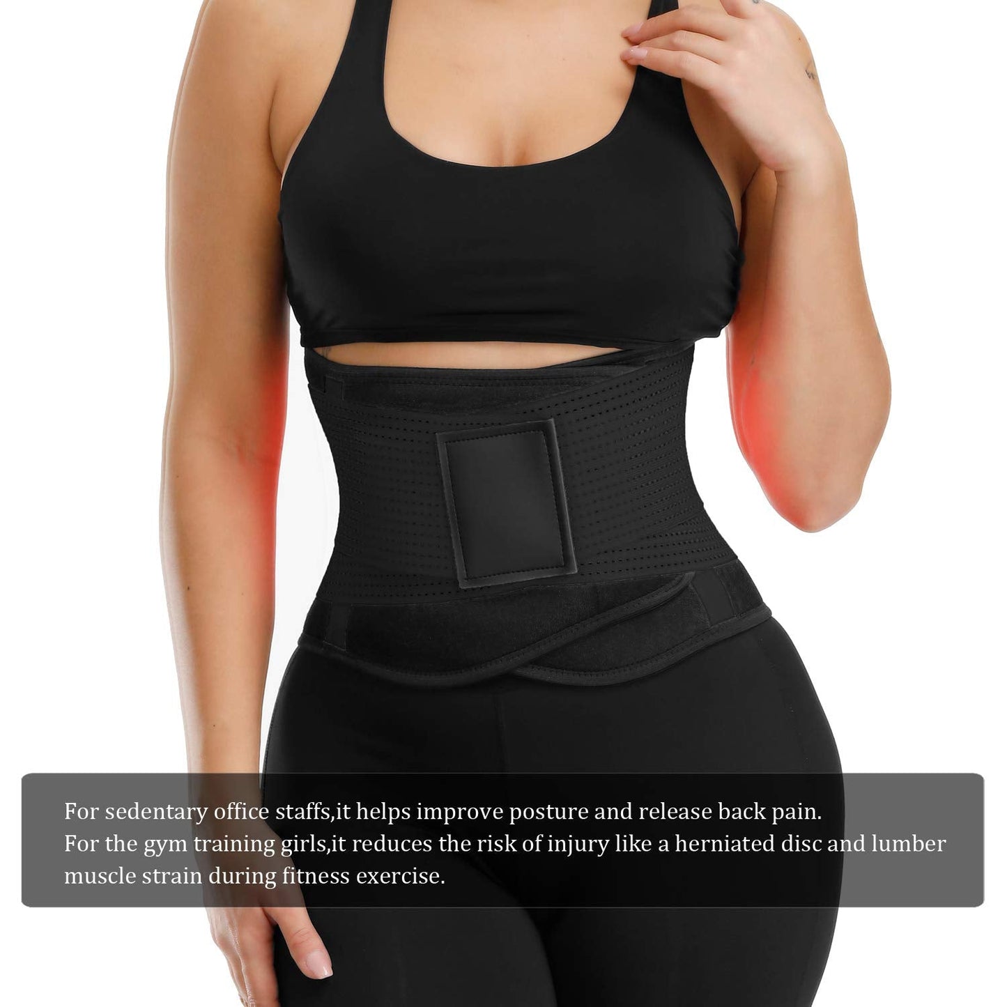VENUZOR Waist Trainer Belt for Women - Waist Cincher Trimmer - Slimming Body Shaper Belt - Sport Girdle Belt (UP Graded)(Black,2XL)