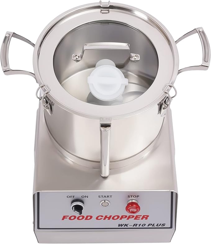 Commercial Food Processor, 1400W Electric Vegetable Chopper Machine 1400 RPM, 10.5Qt Stainless Steel Vegetable Processor Meat Grinder Food Processor Chopper for Veggie,Fruit,Meat
