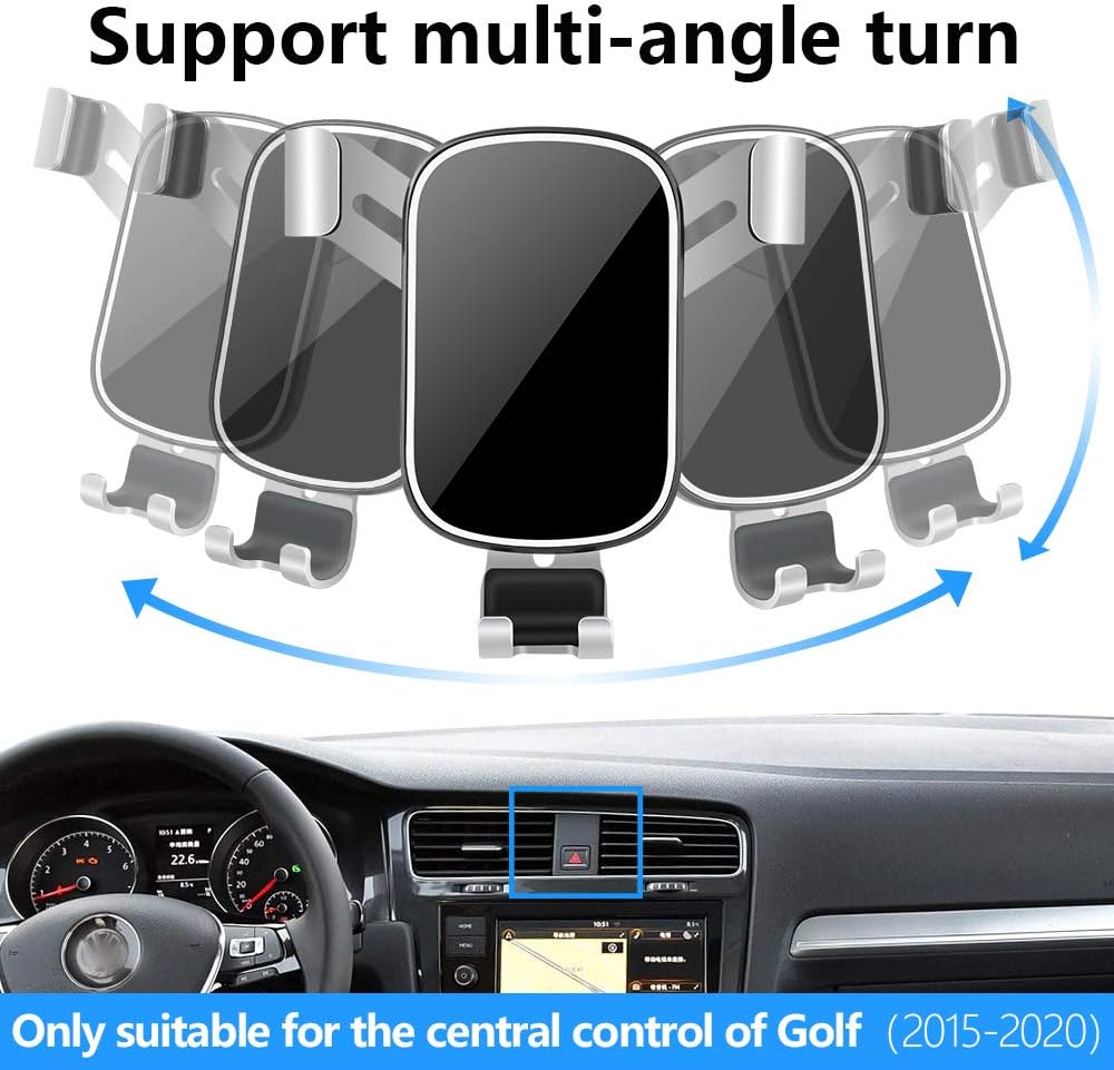 LUNQIN Car Phone Holder for Volkswagen Golf GTI 2015-2021 & VW Golf R 2015-2021 MK7 MK7.5 Hatchback Auto Interior Accessories Best Cell Phones Mount Cellphone Mobile Cradle Charging Navigation Bracket