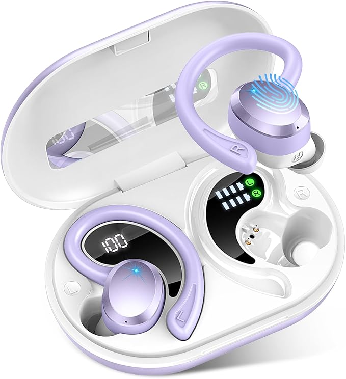 Wireless Earbuds Bluetooth Headphone Sport, Bluetooth 5.3 Earbud 3D HiFi Stereo Over Ear Buds, 48Hrs Earhooks Earphone wit...