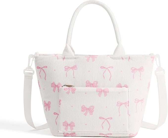 Lunch Bag for Women Adult Large Insulated Lunch Box Girl Cute Corduroy Lunch Tote Bags Reusable Leakproof Cooler Work Picnic