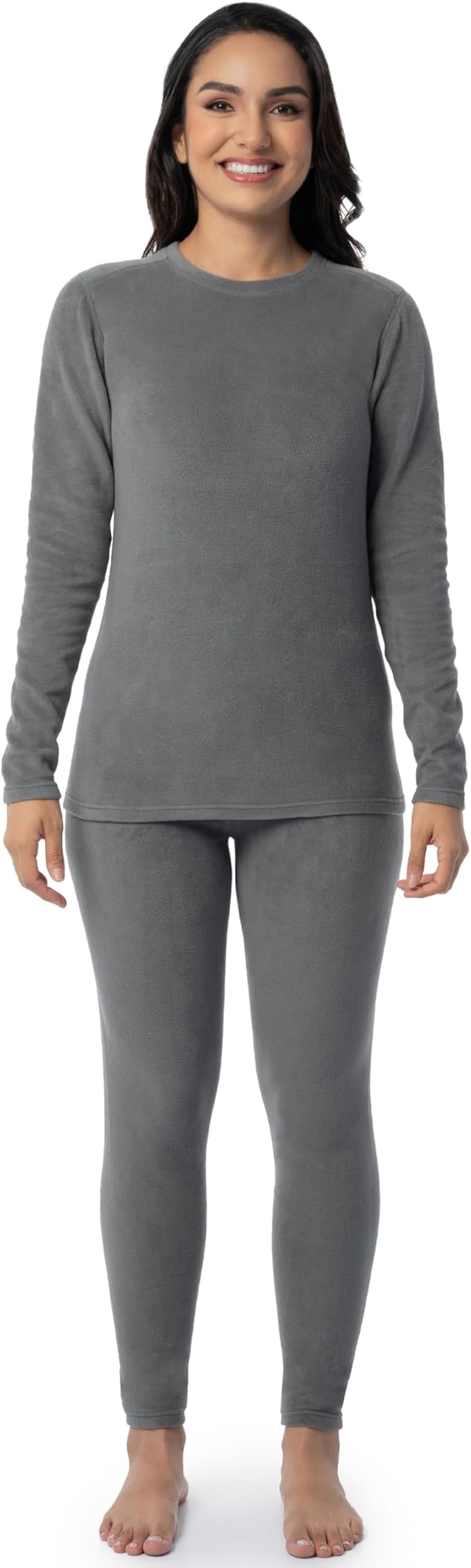 Fruit of the Loom womens Stretch Fleece Lined Thermal Long Johns Underwear Set