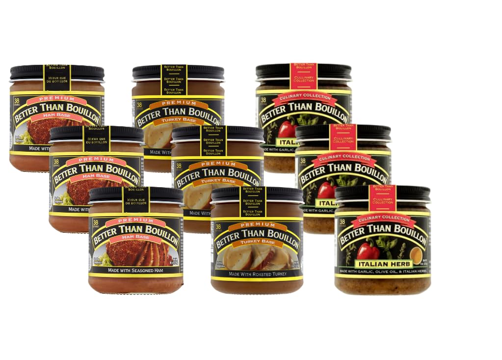 Better Than Bouillon Ham Base, Turkey Base & Italian Herb Base (Variety Pack)