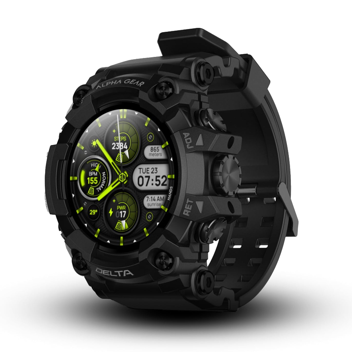 Alphagear Delta Smartwatch For Men, Military Smart Watch, Sports Fitness Tracker Watch With 1.45  Hd Screen, 14 Days Battery, Fo