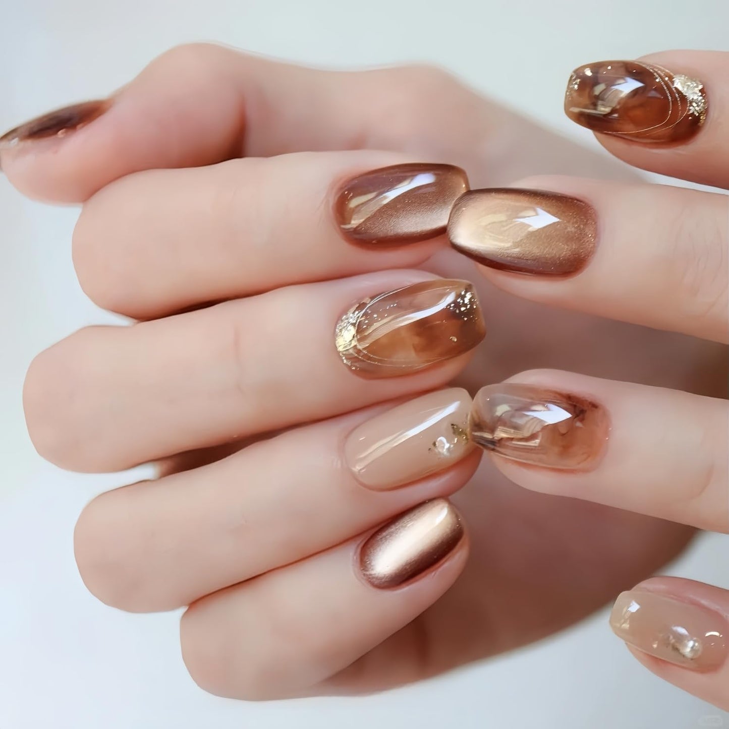 senvenski Jelly Glass Cat Eye Gel Nail Polish with Magnet 15ML Magnetic 3D Galaxy Holographic Glitter Translucent Sheer Color Ge