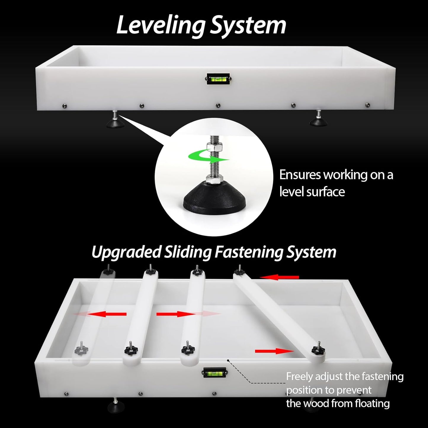 Large Reusable Epoxy Resin Mold 52×26×3 Adjustable Clamping System – Ideal Resin Molds for Coffee Tables, Trays, Cutting Boards & DIY Projects