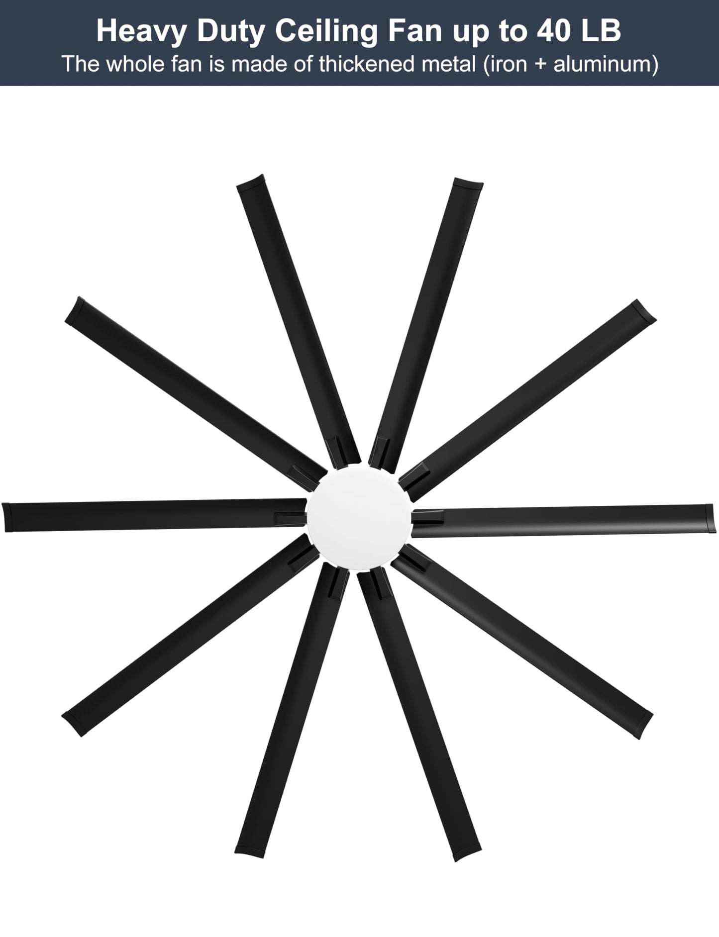Ohniyou 96 Shop Ceiling Fan With Bright Lights - Remote/App Control, High Cfm, Extra Large Industrial Ceiling Fan For Covered