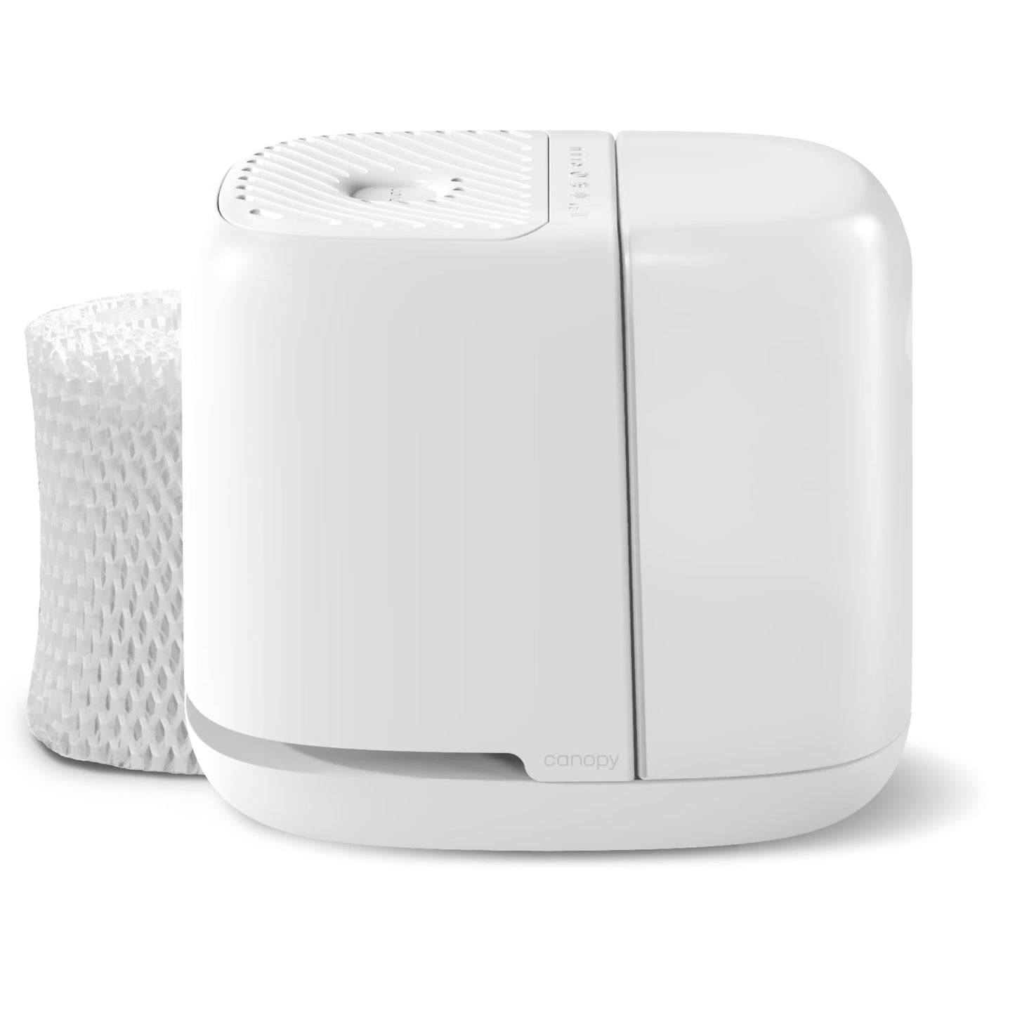 Canopy Bedside Humidifier 2.0, White, 36 Hr Run Time, 2.5L Capacity - Reading Light & White Noise - Alleviate Symptoms Of Allerg