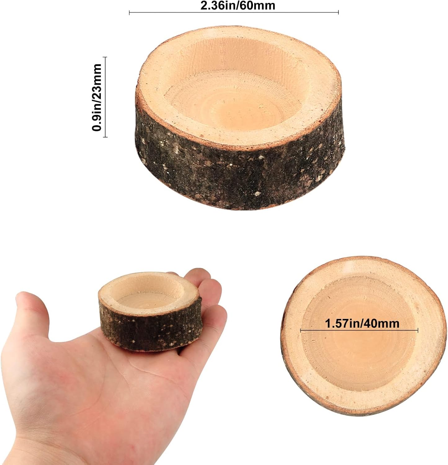 Set of 12 Wooden Tea Light Candle Holders, Personalized Natural Wooden Votive Vintage Tea Light Candle Holders for Rustic Centerpieces for Dining Table Wedding Party (Set of 24)