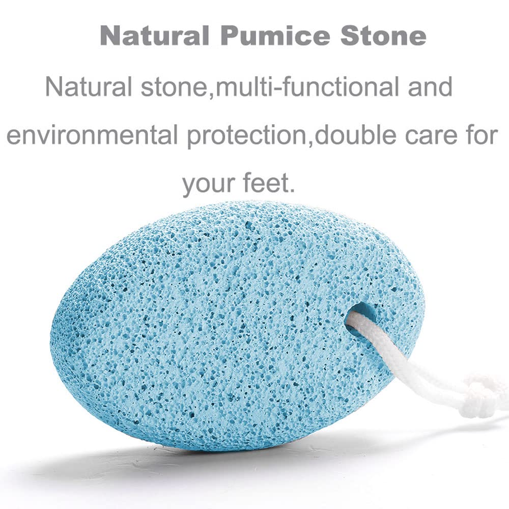 Natural Foot Pumice Stone for Feet, Borogo 2-Pack Lava Pedicure Tools Hard Skin Callus Remover for Feet and Hands -Blue&Green