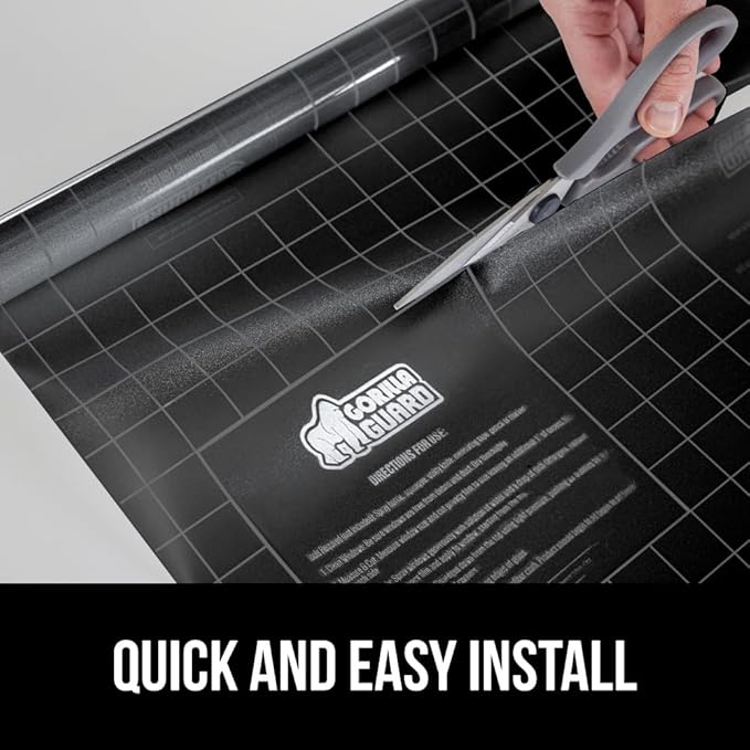 Gorilla Guard Two Way Sun Blocking Window Privacy Film, 29.5" x 78.7", Strong Static Clings to Glass Windows, Peel and Stick, Removable No Residue Stickers, Decorative Bathroom Door Coverings, Black