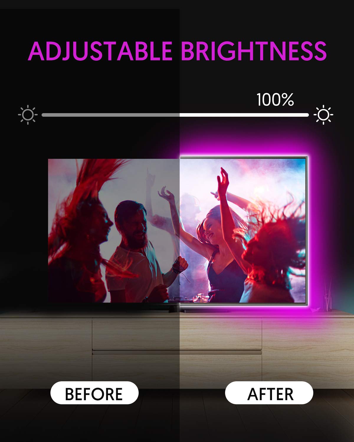 Avatar Controls Smart Tv Led Backlights, 9.8Ft Wifi Rgb Strip Lights, Alexa & Google Assistant Compatible, For 46-60 Inch Tvs