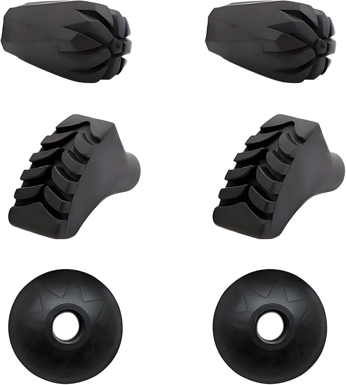 6Pcs Trekking Pole Tips Replacement Protectors, Rubber Feet for Hiking Pole Tips Rubber Tips Accessories, Fits Most Standa...