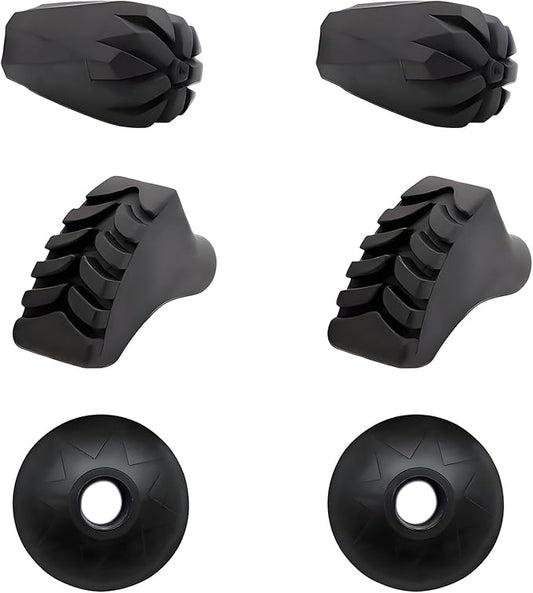 6Pcs Trekking Pole Tips Replacement Protectors, Rubber Feet for Hiking Pole Tips Rubber Tips Accessories, Fits Most Standa...
