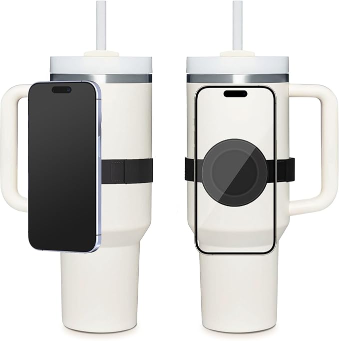 SHANSHUI Stanley Phone Holder Strap, Adjustable Strap for Watter Bottle Compatible with Magsafe for iPhone & AirPods, Stanley Cup Accessories